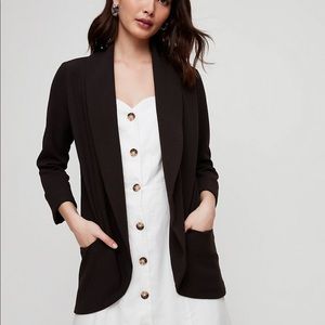 Wilfred Chevalier Open Front Blazer Jacket In Black